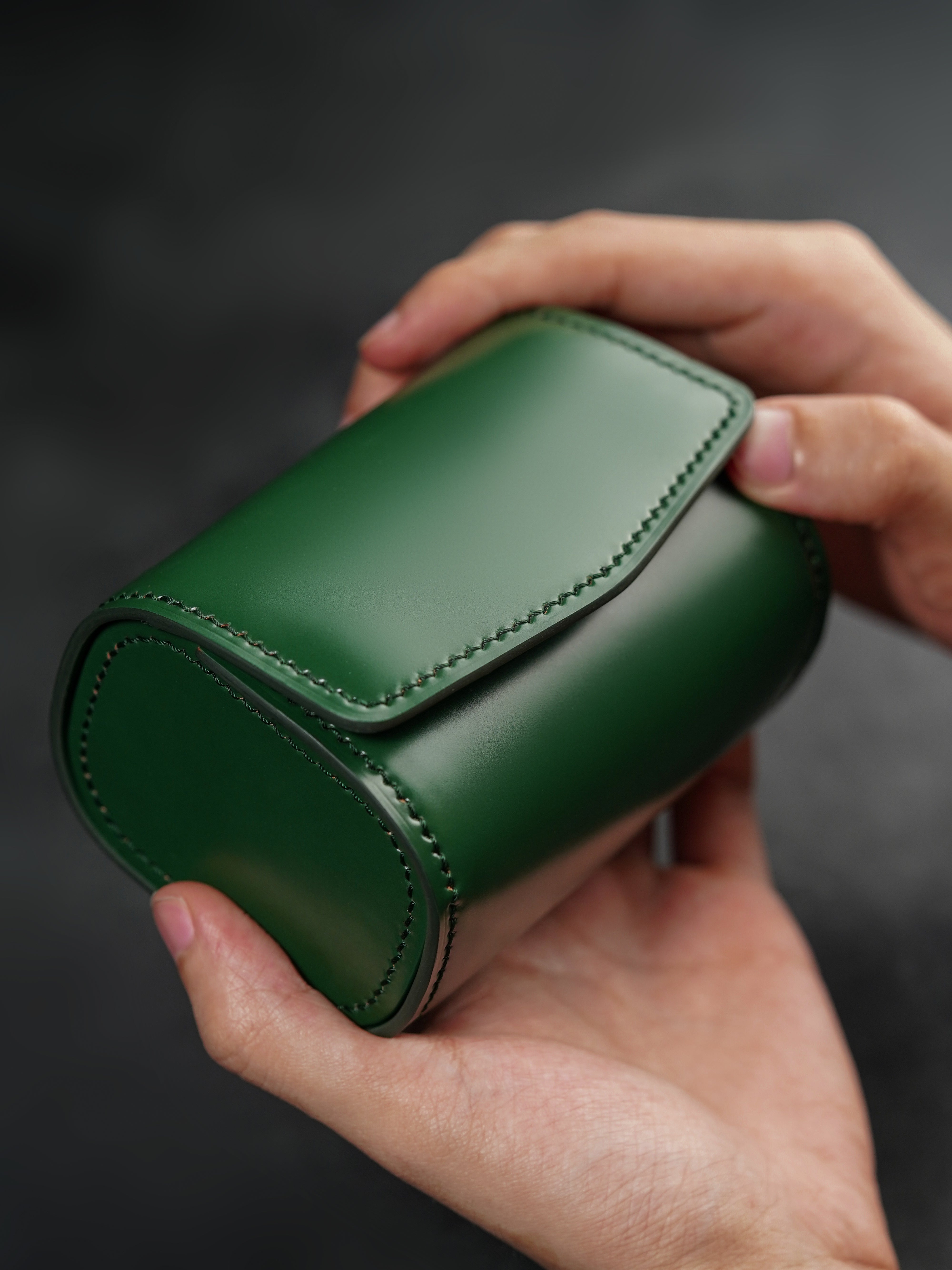 Horween Shell Cordovan 皮革手表盒