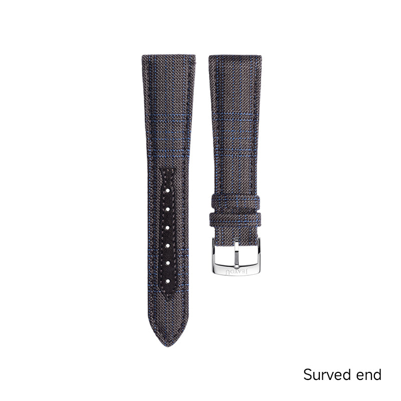 JU Tailored Noble Wool Strap(Classic)—Grey Blue Plaid