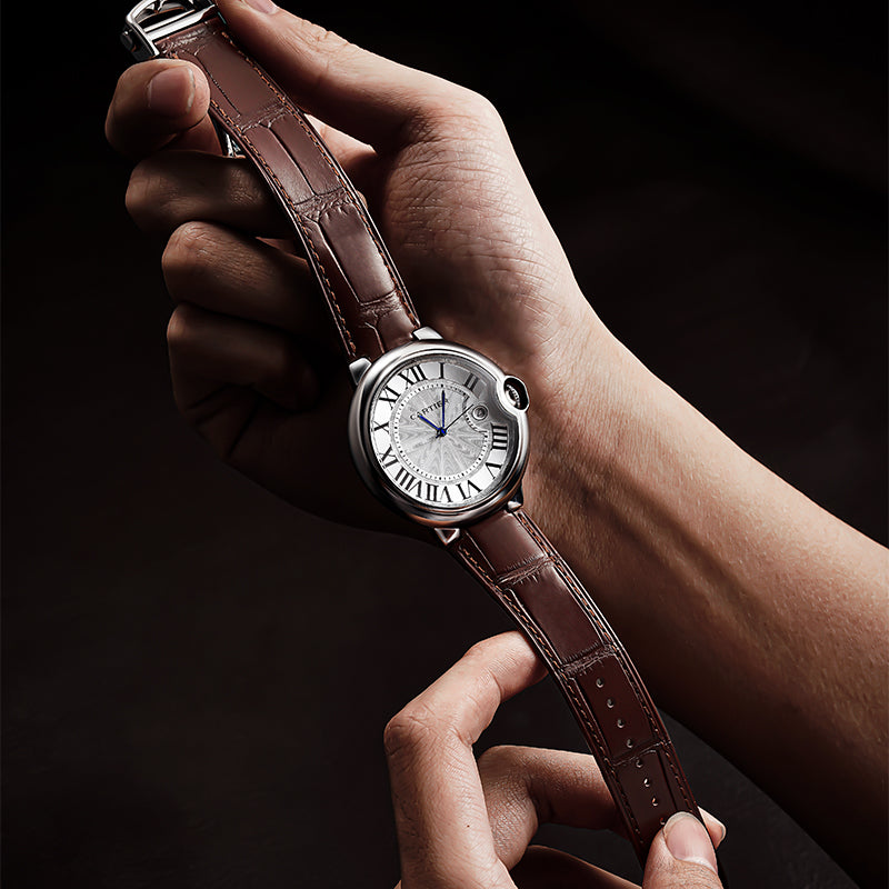 Ballon Bleu de Cartier 棕色快拆鳄鱼皮表带