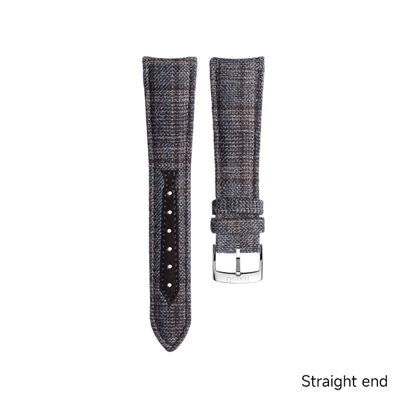 JU Tailored Noble Wool Strap(Classic)—Grey Brown Plaid