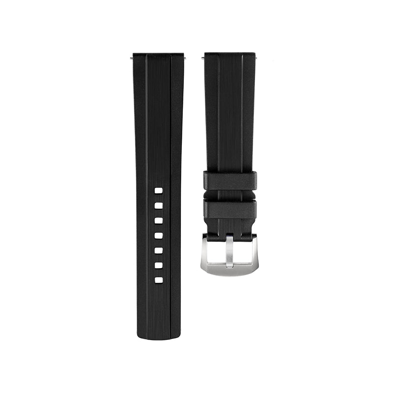 黑色 Overseas FKM 橡胶表带